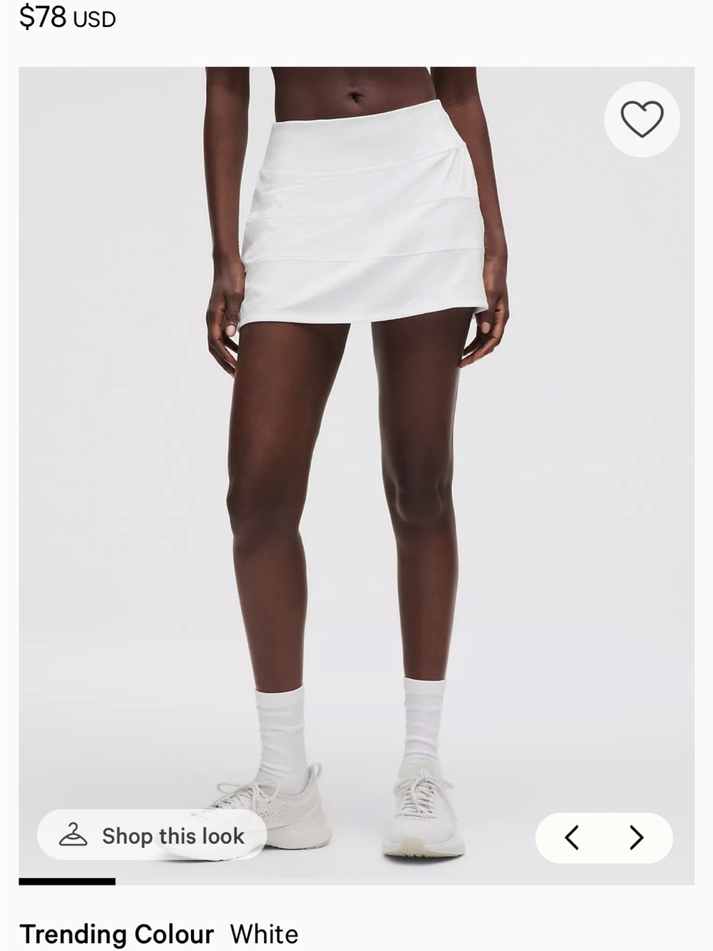 Lululemon White Pace Rival Mid-Rise Skirt
Long